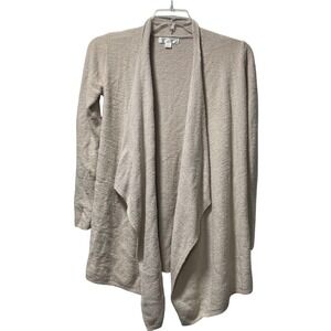 Barefoot Dreams Bamboo Chic Lite Open Front Cardigan Sweater S/M Beige Soft Knit